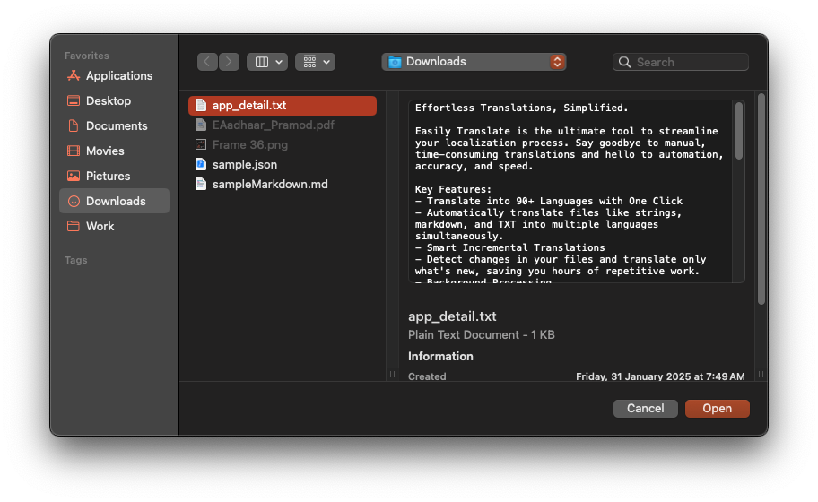 File Selection